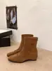 Botines de moda de punta cuadrada, nuevos para primavera/otoño 2026, botines tobilleros adelgazantes y que aumentan la altura para mujer, diseño versátil tallado