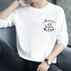 Camiseta de Manga Larga 100% Algodón para Hombre, Nuevo Estilo 2026, Cuello Redondo, Estampado de Letras, Camiseta Interior, Ropa de Otoño 100% Algodón
