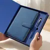 Cuaderno A5, Estilo Simple de Negocios, Libreta de Registros para Estudiantes Universitarios, Cubierta de Cuero Suave, Bloc de Notas de Trabajo, Engrosado, Logotipo Impreso Personalizado
