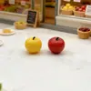 Manzana de Resina Simulada Tienda de Frutas Comida y Juego Decoración Decoración de Paisaje en Miniatura Llavero DIY Pasador Gomita para el Cabello