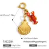 Fivela de Biquíni de Aço Inoxidável Transfronteiriça Ouro 18K Sensação Premium Estilo Oceano Moda DIY Estrela do Mar Concha Acessórios de Joias