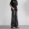 Jeans de pierna ancha rectos holgados de color gris oscuro, nuevos, estilo vintage lavado, de marca de moda transfronteriza para hombre, sencillos