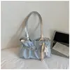 Chegada Nova Primavera 2026 Estrela Bolinhas Laço Bolsa de Axila Bolsa Escolar Moda Feminina Trabalho Diário Bolsa Tote de Grande Capacidade