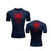 Impressão dupla face popular 2099 esportes corrida secagem rápida camiseta seda gelo gola redonda alta elástica respirável fitness masculino