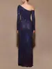 Estación Independiente Amazon Perspectiva Europea y Americana de Mujer Vestido de Noche vestido Sexy Largo Ajustado al Cuerpo Hombro Mujer 8108