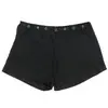 Verano Calle Alta Retro Estilo Ins Moda Simple Estilo Gótico Sexy Color Sólido Pantalones Cortos Casuales para Mujer con Decoración de Remaches