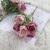 Buquê de seis cabeças de buquê de simulação de peônia pequena flor decoração de mesa fabricantes atacado decoração para casa flores de seda estilo nórdico