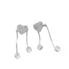 Pendientes de borlas de amor con puntos de diamante semimanualizados de nuevo temperamento creativo transfronterizos, pendientes de moda de lujo de alta gama