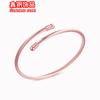 Fabricantes pulseira de cabo de aço transfronteiriça quente feminina aço inoxidável moda simples que não desbota pulseira aberta dourada