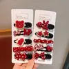 Franja de testa infantil não machuca o cabelo grampo de cabelo lateral de menina tiara vermelha de alto valor para bebê grampo de cabelo de menina