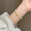 Novo Pulseira de jade Hetian da Lucky Brand feminina Pulseira empilhada de pérolas Pulseira de opala luxo leve nicho requintada pulseira para amigas