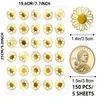 30 Pegatinas Transparentes de Girasol con Foil Dorado, Autoadhesivas, Adecuadas para Invitaciones, Empaquetado de Regalos, Decoraciones de Fiesta de Cumpleaños