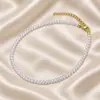 Nuevo collar gargantilla de piedra de cristal negro destello ultrafino cadena clavícula moda mujer collar de cristal collar