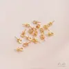 Porta Colgante de Perla con Agujero Medio Relleno de Oro de 18 Quilates Conservador de Color Oro Claro de 14 Quilates Plata Pura Porta Flor Accesorios para Joyería Hecha a Mano DIY