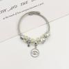 Pulsera de Aleación con Cuentas Estilo Panjia Pulsera de Amor Pulsera Brillante Colgante de Diamante Versátil Ajustable Mejor Amigo Mano