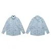 Camisa Floral Azul Ligeramente Transparente, Camisa de Otoño para Hombre Estilo Abstinencia de Alto Sentido, Protector Solar de Seda de Hielo, Chaqueta Fina, Corte Limpio