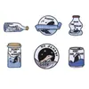 Patches de Tecido Bordados Patches de Tecido de Animais de Desenho Animado Cor Azul e Branco Acessórios de Vestuário Bordado de Baleia Decoração de Caixa de Garrafa de Cola Patches
