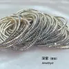 Cadena de garra de 2 mm fila única S6 strass pulsera muy fina pulsera elástica pulsera de tenis transfronterizo pulsera chapada en oro fabricantes lote