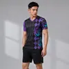 Trajes de manga corta para primavera y verano para hombres y mujeres, ropa de bádminton de secado rápido, ropa deportiva transpirable para competición y entrenamiento de tenis de mesa, personalizable con impresión