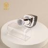 Tubo de Labial Cuadrado con Tapa Transparente 3.5g Material de Envoltura Anillo Plateado Hebilla Giratoria Tubo de Labial Plástico Sub-tubo Carcasa de Labial