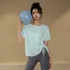 Conjunto de Roupa de Yoga Feminina para o Verão, Top de Corrida de Secagem Rápida, Camisa Solta de Manga Curta, Roupa Fitness de Alta Qualidade, Camiseta Esportiva