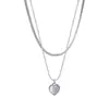 Dulce Collar de Corazón de Doble Capa para Mujer, Diseño de Nicho, Dulce y Fresco Elegante, Cadena para Clavícula, Nuevo Estilo Coreano Accesorios Simples
