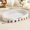 Placa arranhadora para gatos e cama para gatos com estampa de vaca branca, durável e sem soltar pelos, design tudo-em-um, papelão ondulado resistente a arranhões, brinquedo arranhador para gatos, suprimentos para animais de estimação