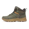 Botas de caminhada outdoor de cano alto, tamanho grande, transfronteiriças para homens, com design retrô e moderno, cabedal em couro respirável e solas antiderrapantes e resistentes ao desgaste, adequadas para trilhas off-road