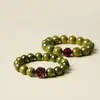 Pulsera Natural de Sándalo Verde para Hombres, Cuentas de Meditación, Año del Caballo, Doce Signos del Zodíaco, Pulsera de Palo de Rosa, Regalo de Año Nuevo