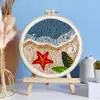Kit de Bordado de Punto de Cruz con Hilo Fino Verano en la Costa Set de Manualidades DIY para Niños Bordado Sencillo para Principiantes