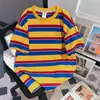 Oferta Especial [Foto Real de Rayas Teñidas en Hilo de Algodón al 95% + Cuello de Sorona + Adorno de Canalé en los Hombros] Talla Extra Grande 150 kg Camisa de Manga Corta a Rayas