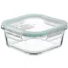 Fiambrera de Vidrio de Borosilicato Alto, Bol de Vidrio, Contenedor Rectangular Apto para Microondas, Fiambrera Resistente a Altas Temperaturas, Contenedor Redondo de Conservación, Apto para Microondas