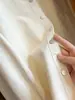 Camisa de algodón lavada vintage estilo coreano con cuello polo de manga larga para mujer, nueva de otoño, corte holgado, versátil, casual, tipo chaqueta, top