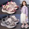 Zapatos casuales para niñas, zapatos de papá para primavera y otoño, zapatillas para correr, parte superior de doble malla, zapatillas deportivas ligeras, zapatos para niñas, zapatos para estudiantes