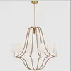 Lámpara de araña para sala de estar y comedor de estilo campestre americano VC, luces para dormitorio, villa, estudio, escalera, lámparas de vela vintage para villa