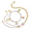 Wanxing Venta Caliente Transfronteriza Etiqueta Estampada Gota de Aceite Pulsera de Perlas Acero Inoxidable Chapado en Oro Pulsera para Mujer Joyería de Moda