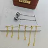 Accesorios para Pendientes de Perlas DIY Aguja de Plata 925 Pendientes Chapados en Oro Borla de Frijol Dorado Semiacabado Accesorios para Pendientes Largos para Mujer