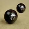 Madeira de Ébano Incrustada com Contas de Mantra Taoísta de Prata, Contas Soltas, Pulseira de Mantra das Cinco Montanhas, Contas de Mantra dos Cinco Trovões e Cinco Caminhos, Feito Sob Medida