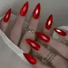 Uñas Redondas Almendradas de Moda Estilo Europeo y Americano, Uñas Desmontables Portátiles Simples y Elegantes