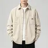 Camisa de Pana para Hombre 2026 Otoño Nueva Casual Moderna Versátil Cuello Solapa Sin Planchar Manga Larga Camisa Chaqueta Hombre