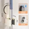 Potente Soporte de Mopa con Succión al Vacío para Inodoro Balcón Estante de Almacenamiento en Pared Clip para Escoba y Mopa Montado en la Pared del Baño