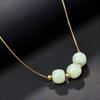 Jueyu Jade Hetian Natural Colar Três Vidas Três Mundos Pingente de Jade Contas Cilindro Joias Atacado Dropshipping S2051318A