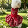Vestido de Novia para Cachorro Oso Poodle Bichón Encaje Bordado Vestido para Mascota Cachorro Vestido de Novia para Gato