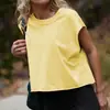 2026 Amazon Mais Vendido Tendência Estilo de Rua Cropped Casual Camiseta Moda Feminina Europeia e Americana Solto Cor Sólida Top