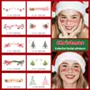 Pegatinas de Tatuaje de Color Navideño Populares Transfronterizas Impermeables y de Larga Duración Pegatinas Faciales de Maquillaje para Hombres, Mujeres y Niños Película de Corte de Rubor Navideño