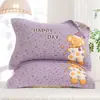 Manta coreana de dibujos animados, funda de almohada de gasa suave, funda de algodón engrosada para pareja adulta, funda de almohada para dormitorio de estudiante, hogar, cuatro estaciones