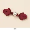 Botón de Hebilla Cheongsam Corazón de Melocotón Perla Mariposa Cola Larga Hebilla de Una Palabra Hebilla Decorativa Tejida a Mano Estilo Antiguo Accesorios de la Dinastía Han