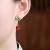 Pendientes de estilo chino para mujer, de alta gama, con flores esmaltadas, estilo palacio nacional, chapados en oro, elegantes joyas para las orejas.