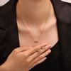 Aretes Collar Set Cobre Perla Brillante Moño No se Desvanece para Mujer Lujo Ligero Gama Alta Joyería al por Mayor Transfronteriza