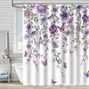 Cortina de Ducha de Tela Impermeable Resistente al Moho con Estampado Digital de Mariposas de Amazon para Baño, Partición de Tela para Ducha, Sin Perforaciones